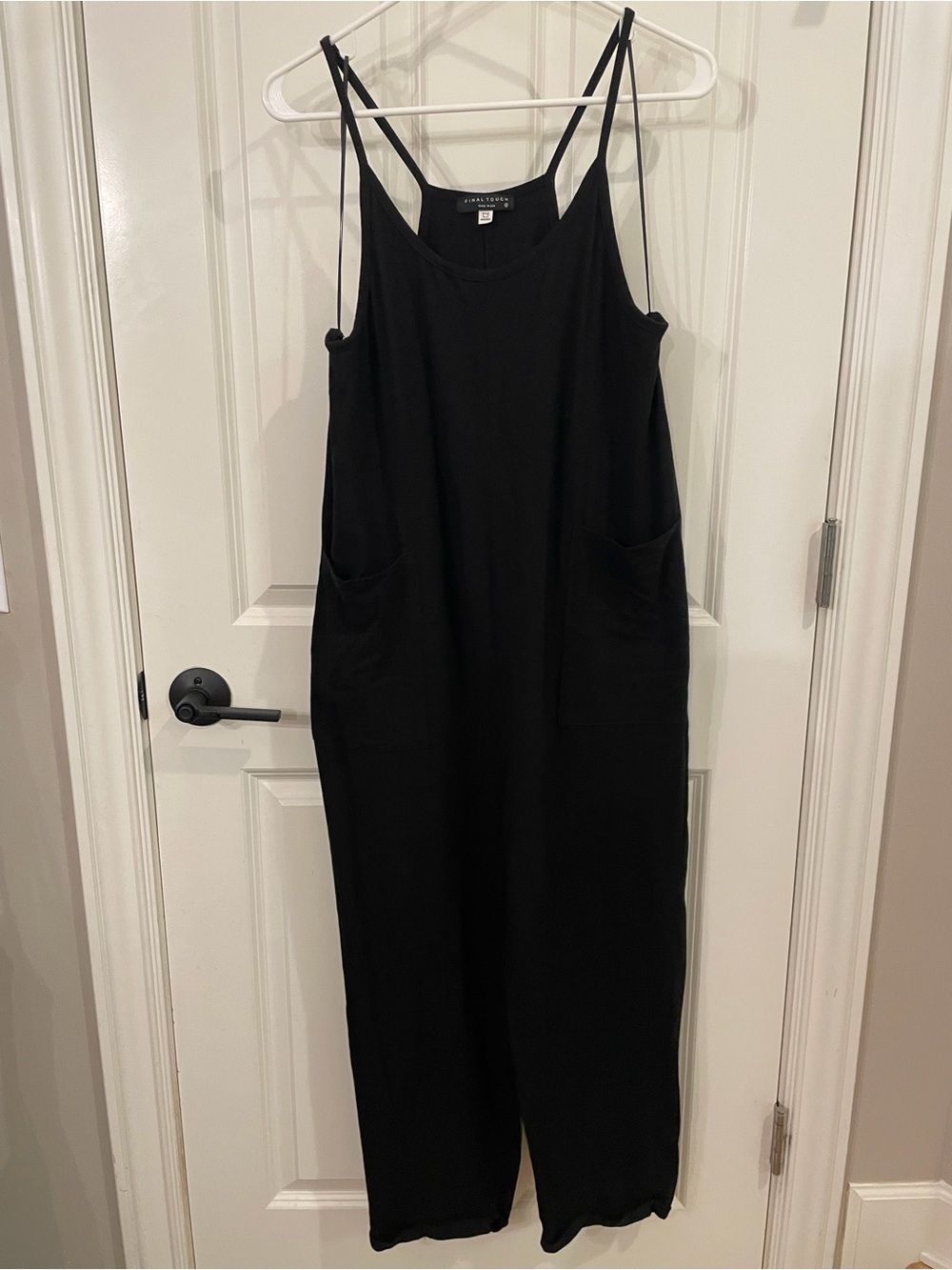 Maternity Black Strappy Wide-Leg Jumpsuit